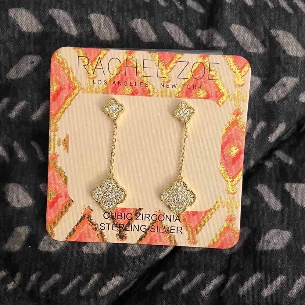 Rachel Zoe Gold and Silver Cubic Zirconia Earrings